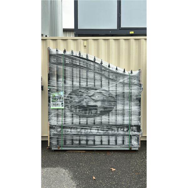 14' BI-PARTING IRON GATE WITH OVAL DEER ARTWORK