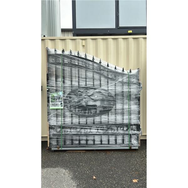 14' BI-PARTING IRON GATE WITH OVAL DEER ARTWORK