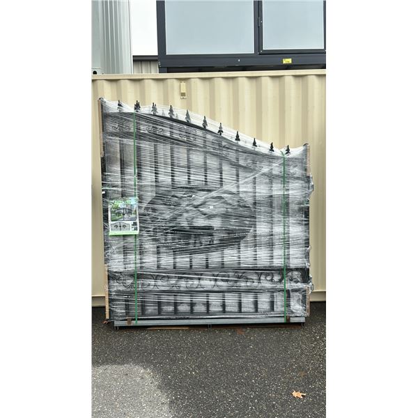 14' BI-PARTING IRON GATE WITH OVAL DEER ARTWORK