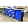 Image 2 : STEELMAN 10 DRAWER/2 SIDE CABINETS PAINTED BLUE FRONT WORKBENCH (88"W 23.5"D 38.5"H)