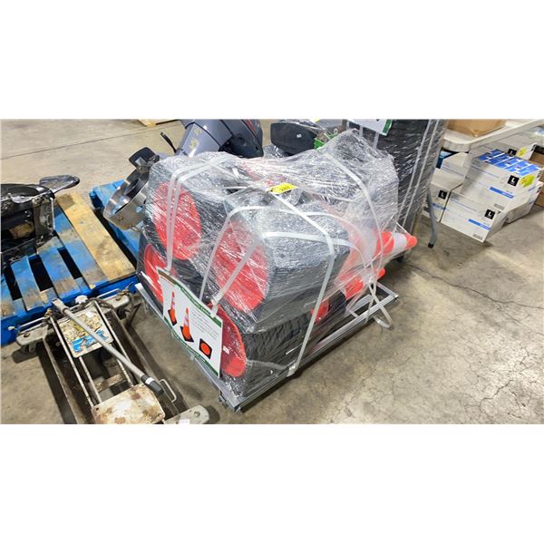 PALLET OF 60 HIGHWAY TRAFFIC CONES WITH HIGH GRADE REFLECTIVE SHEETS