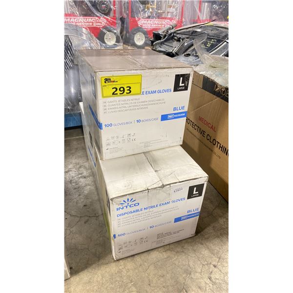30 BOXES OF LARGE INTCO POWDER FREE DISPOSABLE NITRILE EXAM GLOVES