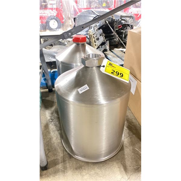 2 STAINLESS STEEL COMMERCIAL GRADE HOPPERS (APPROX 12"W 16"H)
