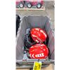 Image 2 : TOTE OF RESCUE EQUIPMENT INCLUDING HELMETS, A HARNESS, AND ROPE