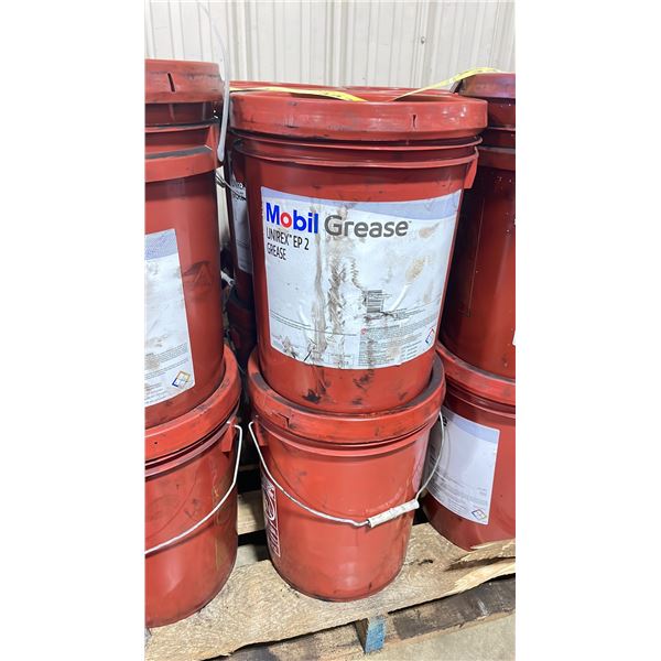 2 PAILS OF MOBIL UNIREX EP 2 COMMERCIAL 5GAL PAILS OF INDUSTRIAL GREASE