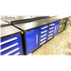 Image 1 : STEELMAN 10 DRAWER/2 SIDE CABINETS PAINTED BLUE FRONT WORKBENCH (88"W 23.5"D 38.5"H)