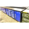 Image 2 : STEELMAN 10 DRAWER/2 SIDE CABINETS PAINTED BLUE FRONT WORKBENCH (88"W 23.5"D 38.5"H)
