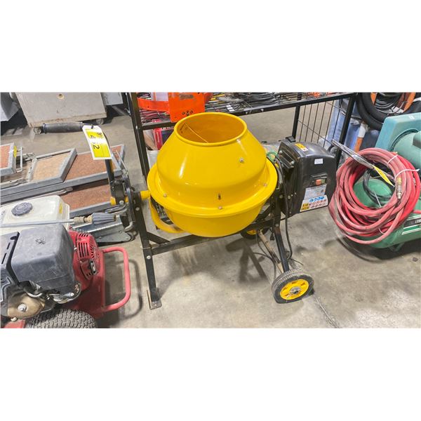 YELLOW ELECTRIC MOBILE INDUSTRIAL CONCRETE MIXER