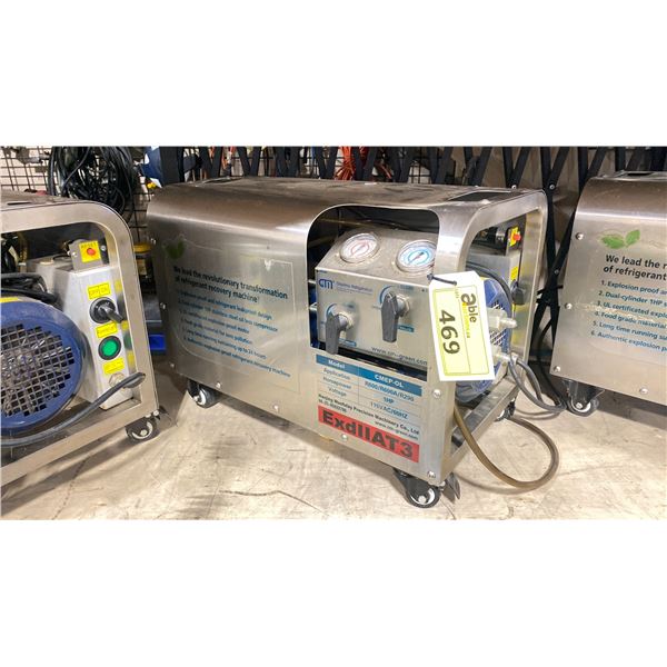 CHUNMU REFRIGERATION CMEP-OL DUAL-CYCLINDER 1HP STAINLESS STEEL OIL LESS MOBILE ELECTRIC COMPRESSOR