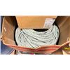 Image 2 : PALLET OF ASSORTED PLASTIC CHANNEL, BOXES OF ROPE, BURLAP AND ASSORTED WHEELS / TIRES