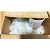 Image 3 : PALLET OF ASSORTED PLASTIC CHANNEL, BOXES OF ROPE, BURLAP AND ASSORTED WHEELS / TIRES