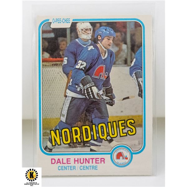1981-82 O-PEE-CHEE DALE HUNTER ROOKIE CARD #277