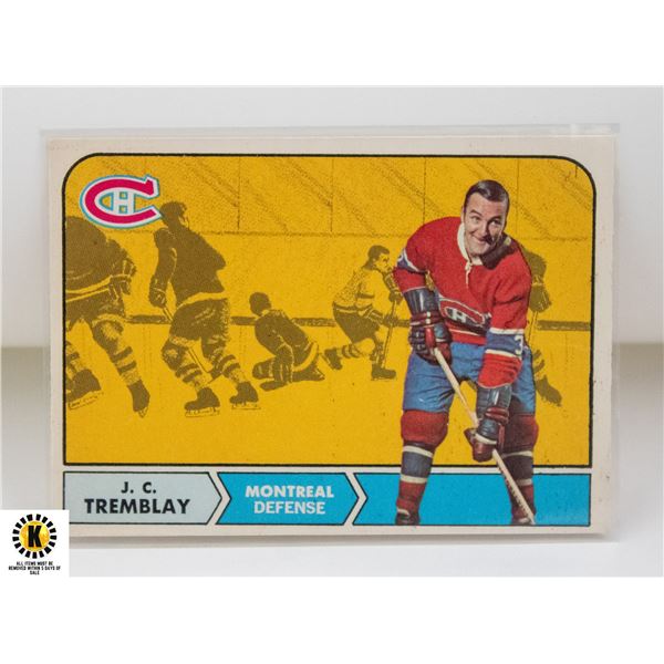 1968-69 O-PEE-CHEE J.C. TREMBLAY CARD NUMBER 59