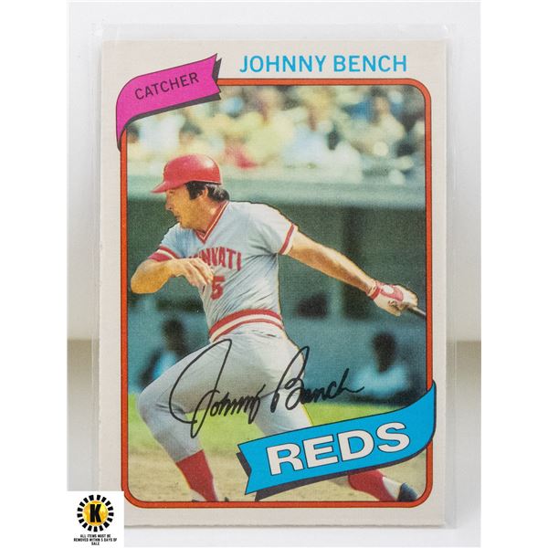 1980 O-PEE-CHEE JOHNNY BENCH CARD NUMBER 55