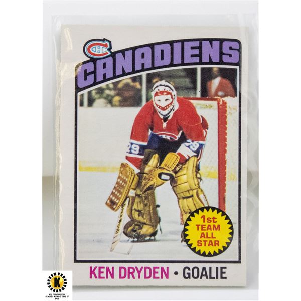 1976-77 O-PEE-CHEE KEN DRYDEN CARD NUMBER 200