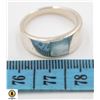 Image 1 : SILVER AND LARIMAR RING SIZE 7-1/2