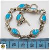 Image 1 : TURQUOISE STERLING BRACELET 8"