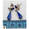 Image 1 : LAPIS LAZULI STERLING PENDANT DANGLE EAR RINGS