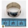 Image 1 : STERLING SILVER WIDE BAND HEART RING