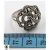 Image 1 : CRYSTAL FLOWER SILVER RING SIZE 5-1/2