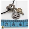 Image 1 : SILVER CHARMS ON LEATHER CHOKER 15"