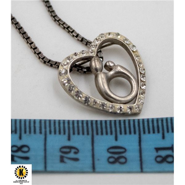 SILVER NECKLACE & MOTHER - BABY PENDANT