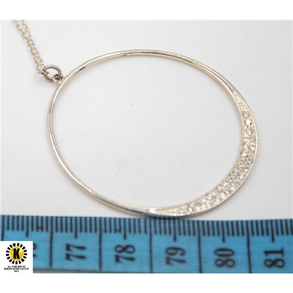 STERLING NECKLACE & CIRCLE PENDANT 20"