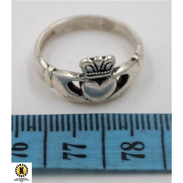 STERLING HALLMARKED CLADDAGH RING