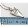 Image 1 : STERLING BOX LINK CHAIN W/ ARROWHEAD PENDANT