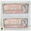 Image 1 : 2 1954 CANADA $2 BILLS 1 REPLACEMETN *