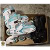 Image 1 : SIZE 6 LADIES AIRWALK ROLLERBLADES WITH PAD SETS