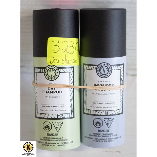 2 NEW BOTTLES MARIA NILA INVISIDRY SHAMPOO + DRY
