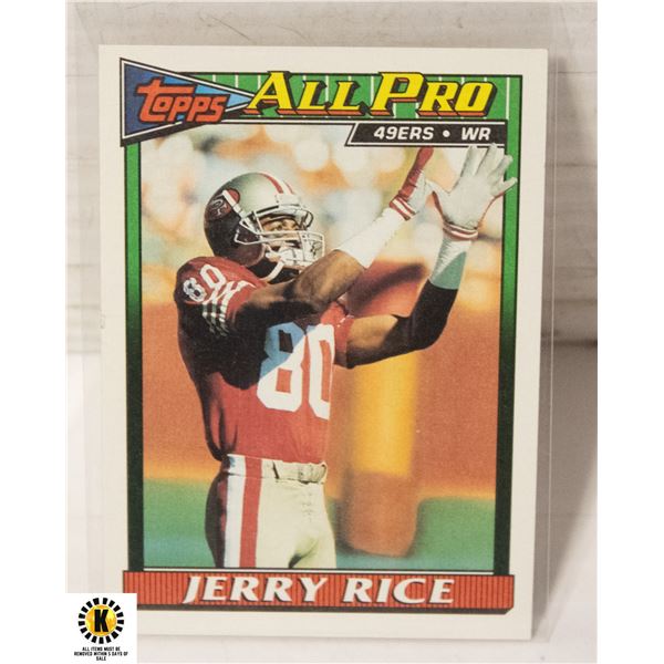 1991 TOPPS JERRY RICE CARD NUMBER 81