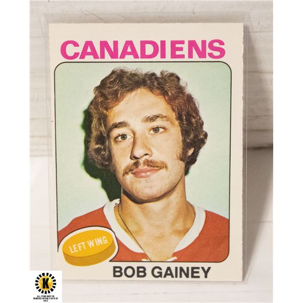 1975-76 O-PEE-CHEE BOB GAINEY CARD NUMBER 278