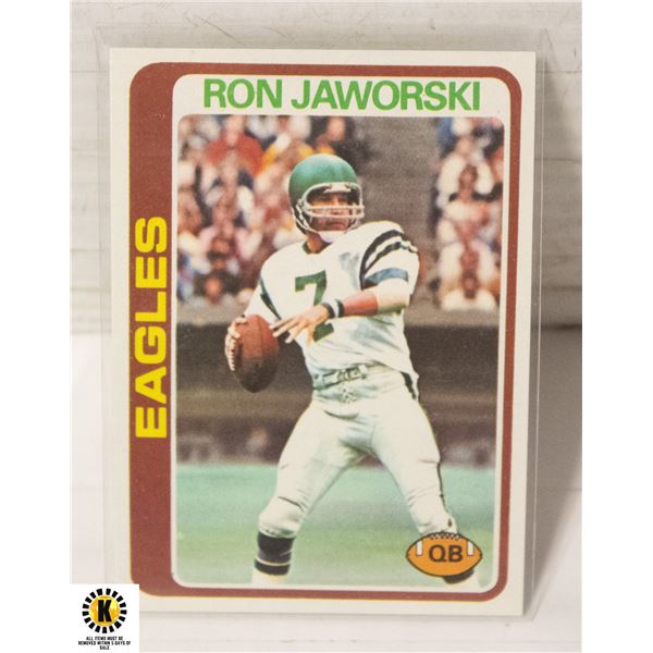 1978 TOPPS RON JAWORSKI CARD NUMBER 449