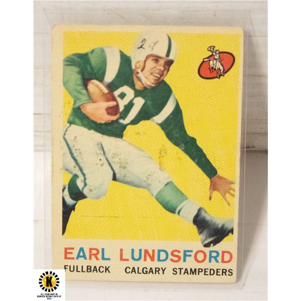 1959 TOPPS EARL LUNSFORD ROOKIE CARD #21