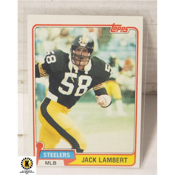 1981 TOPPS JACK LAMBERT CARD NUMBER 155