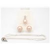 Image 1 : #45-SEA SHELL PEARL EARRINGS,PENDANT, NECKLACE SET