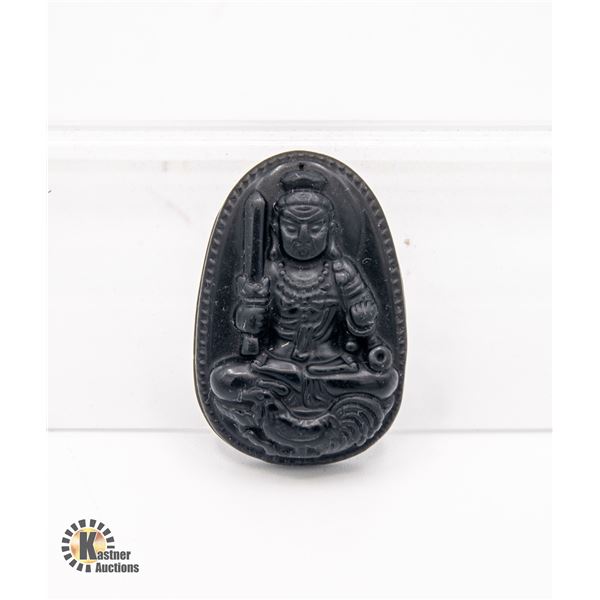 #172- NATURAL BLACK OBSIDIAN BUHHDA PENDANT