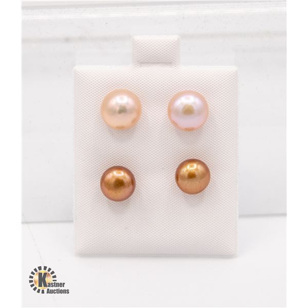 #151-NATURAL AKOYA PEARL EARRINGS  2PCS