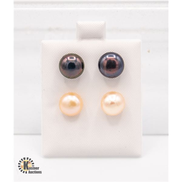 #139-NATURAL AKOYA PEARL EARRINGS  2PCS