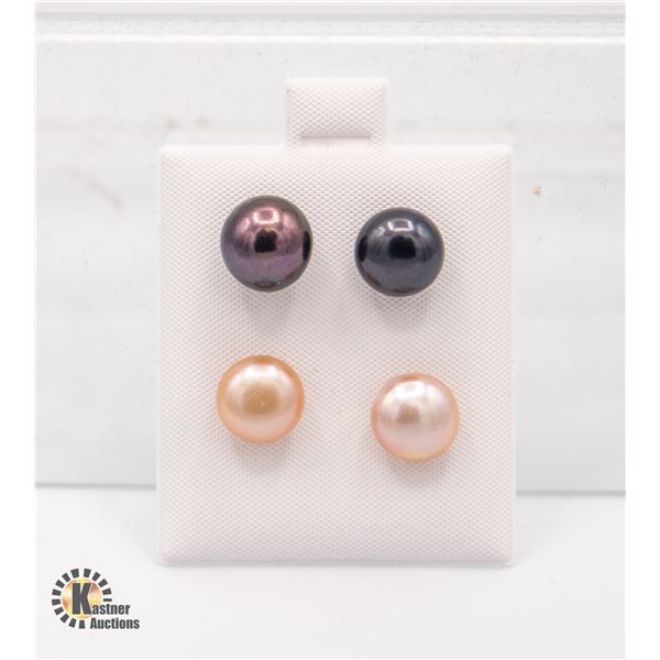 #142-NATURAL AKOYA PEARL EARRINGS  2PCS