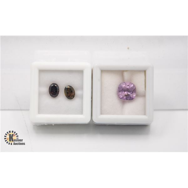 #201-UNHEATD AMETHYST 3.30CT  &  TOURMALINE 1.70CT