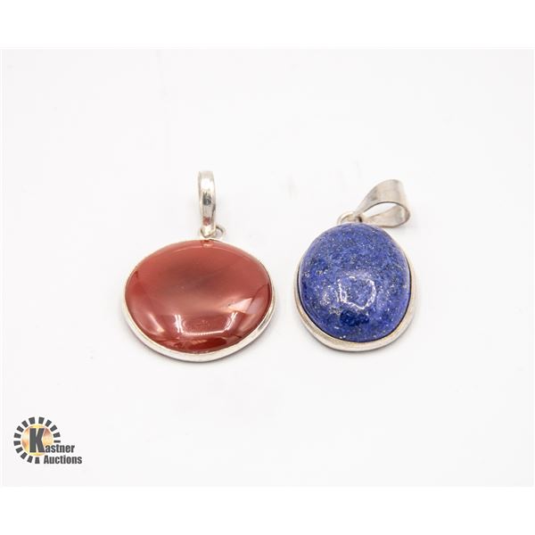 #67-NATURAL LAPIS LAZULI ,CAMELIAN PENDANT