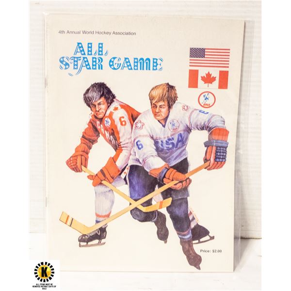 1976  WHA ALL STAR GAME PROGRAM CARD NUMBER