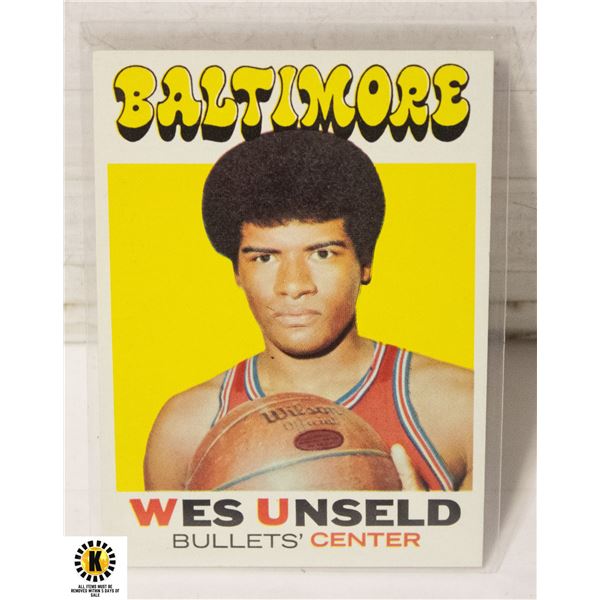 1971-72 TOPPS WES UNSELD CARD NUMBER 95