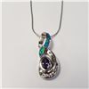 Image 1 : BZ1682-176 SILVER OPALITE AND AMETHYST CZ 16"