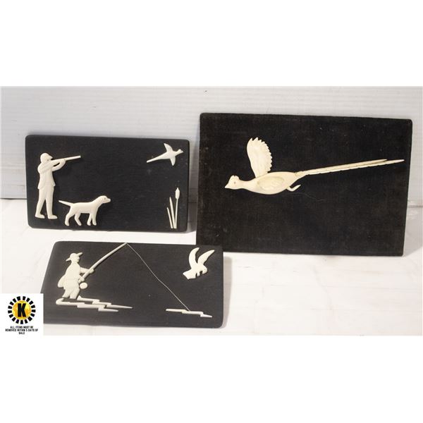 3 BLACK BACKGROUND RESIGN ART FIGURES