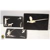Image 1 : 3 BLACK BACKGROUND RESIGN ART FIGURES