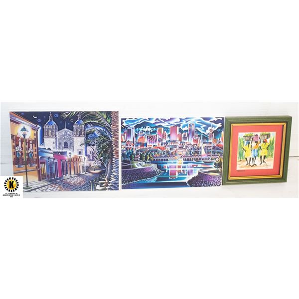 LOT OF 3 VARIOUS SMALL ARTWORK ITEMS